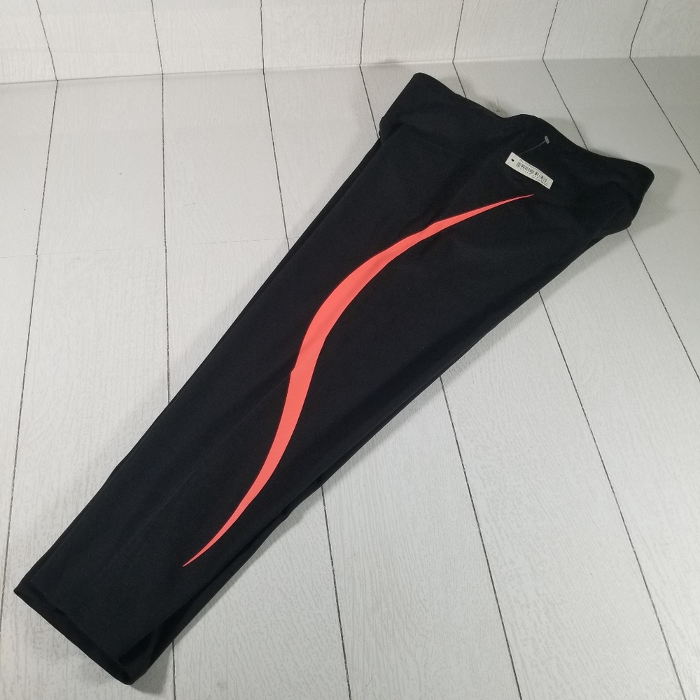 Girls Yoga Athletic Leggings Size Large Black/Pink